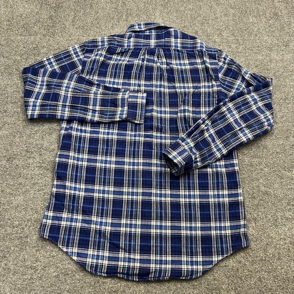 Ralph Lauren Shirt Mens Medium Blue Plaid Button Down Long Sleeve Casual Preppy - Picture 4 of 8